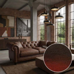 Britannia Rub-off Leather Sofa, 2 Seater / Red - thumbnail 2