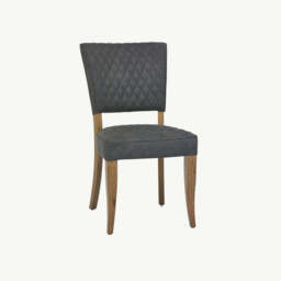 Glendale Rustic Oak Logan Chair, Dark Grey - thumbnail 4
