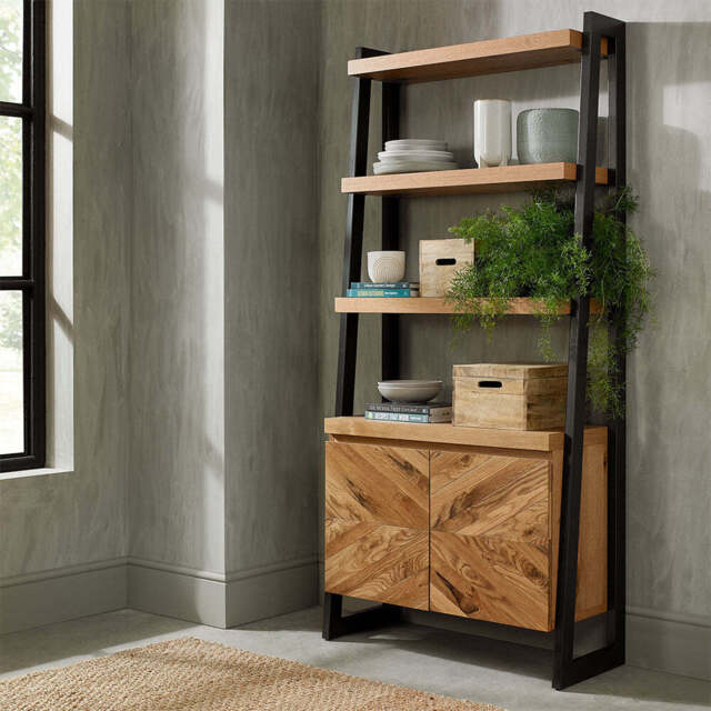 Glendale Rustic Oak Open Display Unit - image 1