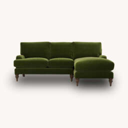 Jasmine Chaise Sofa, Right Hand Facing / Green