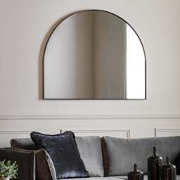 Bordeaux Over Mantle Mirror, Black - thumbnail 1