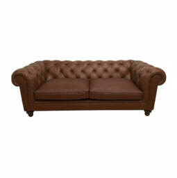 Britannia Leather Sofa, 4 Seater / Gold - thumbnail 2