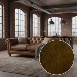Britannia Leather Sofa, 4 Seater / Gold - thumbnail 3