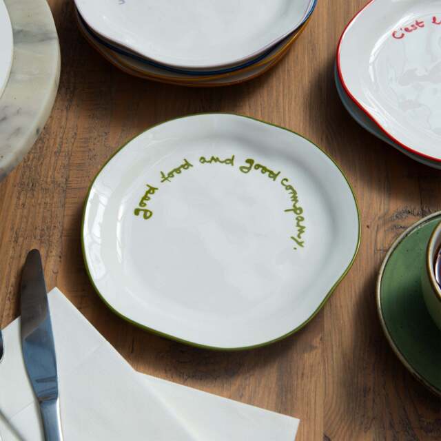 """Good food and good company"" Olive Tableware Plate" - image 1