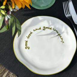"""Good food and good company"" Olive Tableware Plate" - thumbnail 7