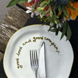"""Good food and good company"" Olive Tableware Plate" - thumbnail 8