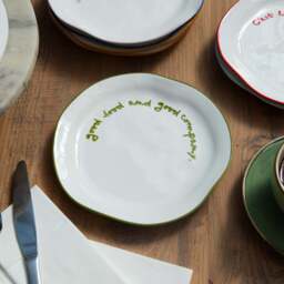 """Good food and good company"" Olive Tableware Plate" - thumbnail 1