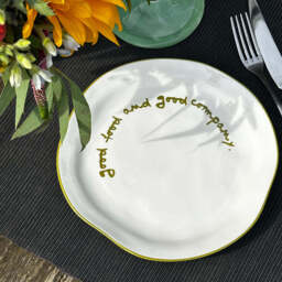 """Good food and good company"" Olive Tableware Plate" - thumbnail 5