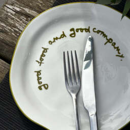 """Good food and good company"" Olive Tableware Plate" - thumbnail 6