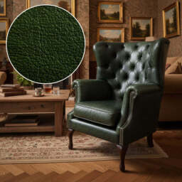 Albert Leather Armchair, Green - thumbnail 3