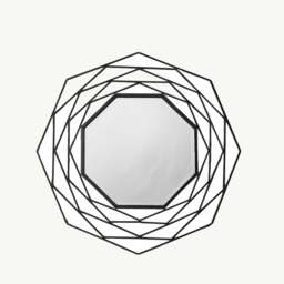 Valencia Octagonal Geometric Mirror, Black - thumbnail 2