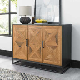 Hindon Rustic Oak & Peppercorn Narrow Sideboard