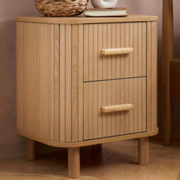 Tiffany Fluted 2DR Bedside Table - thumbnail 2
