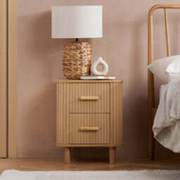 Tiffany Fluted 2DR Bedside Table