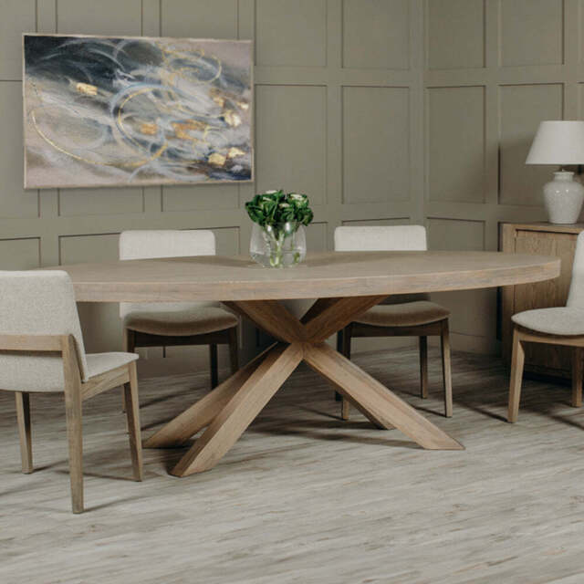 Boden Oval Table Dining Bundle, Dark Grey - image 1
