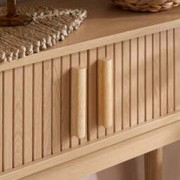 Tiffany Fluted Console Table, Oak - thumbnail 3