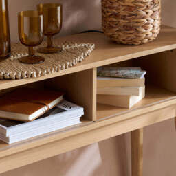 Tiffany Fluted Console Table, Oak - thumbnail 4