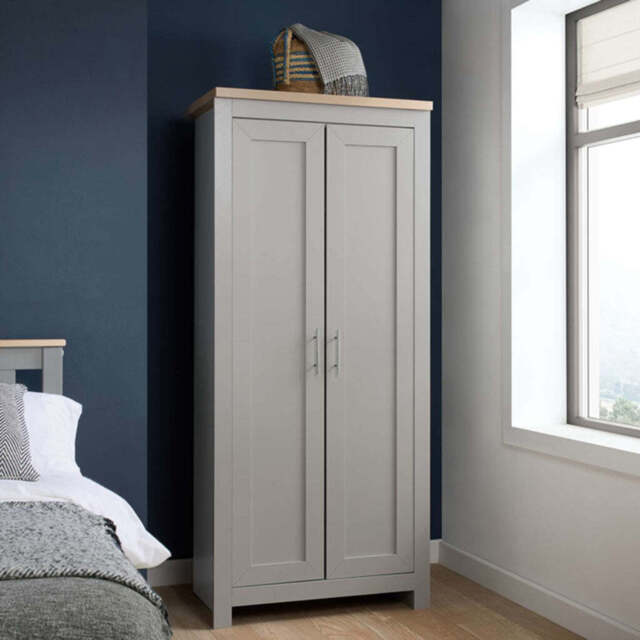 Burwick 2DR Wardrobe, Light Grey