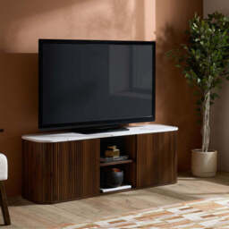 Rosalia Large TV Unit, Walnut - thumbnail 1