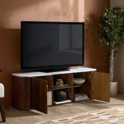 Rosalia Large TV Unit, Walnut - thumbnail 2