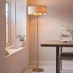 Leif 3lt Floor Lamp, Beige - thumbnail 1