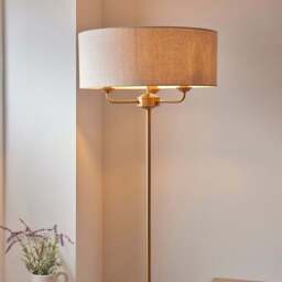 Leif 3lt Floor Lamp, Beige - thumbnail 3