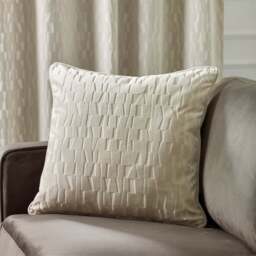 Titan Velvet Cushion, Cream - thumbnail 1