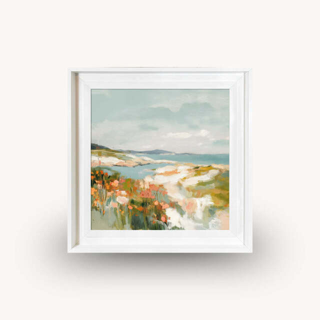 Quiet Bay & Flowers II Framed Wall Art