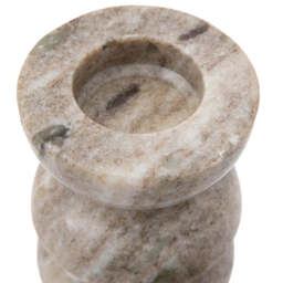 Set of 2 Marble Candlesticks, Beige - thumbnail 5