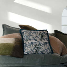 Teal Floral Cushion - thumbnail 3