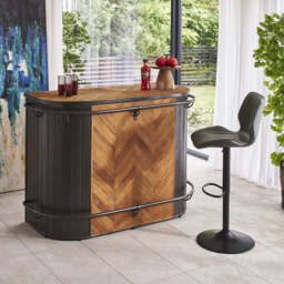 Hudson Vegan Leather Barstool, Green