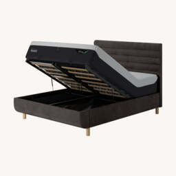 TEMPUR® Arc Ottoman Bed with Vectra Headboard, Super King / Dark Grey