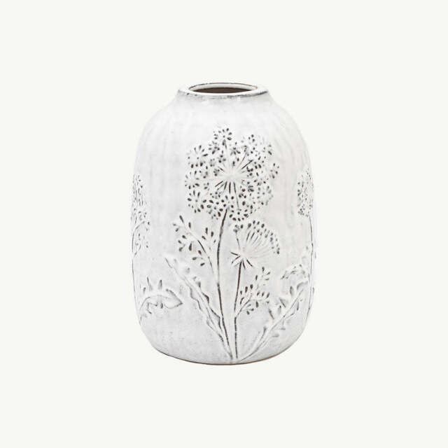 Meadow Embossed Ceramic Vase, Large