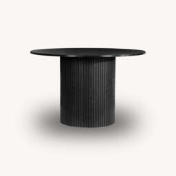 Tiffany Round Fluted Dining Table, Black - thumbnail 4