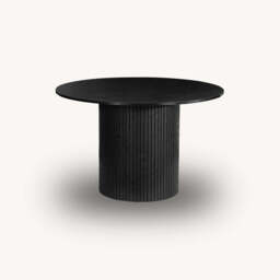 Tiffany Round Fluted Dining Table, Black - thumbnail 5