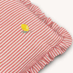 Luna Embroidered Ruffle Cushion, Yellow - thumbnail 5
