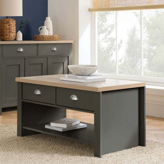 Burwick 2DR Coffee Table, Dark Grey