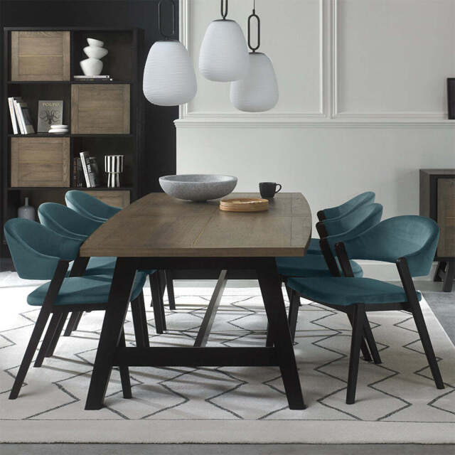 Highgate Weathered Oak 220-265cm Extending Dining Table - image 1
