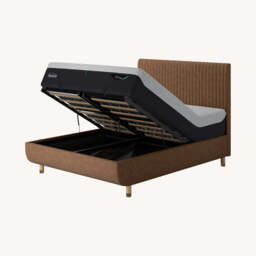TEMPUR® Arc Ottoman Bed with Vertical Headboard, King / Light Brown
