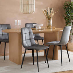 Tiffany Fluted Dining Table, Oak - thumbnail 1
