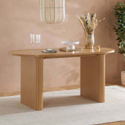 Tiffany Fluted Dining Table, Oak - thumbnail 2