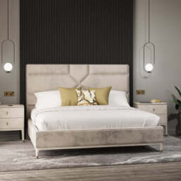 Dante Bed Base, Beige / King - thumbnail 1