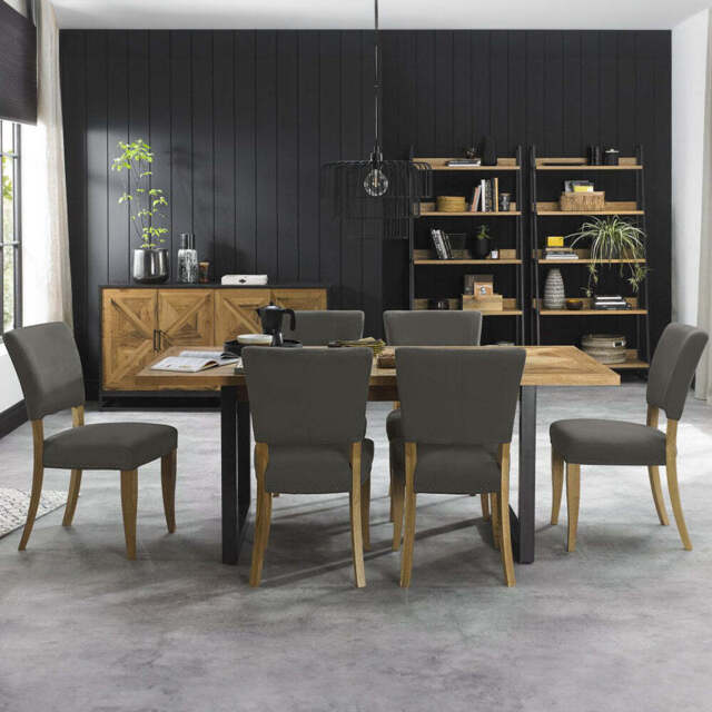 Hindon Rustic Oak 190-240cm Extending Dining Table - image 1