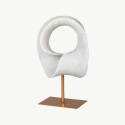 White Resin Twisted Hoop Ornament, Large - thumbnail 2