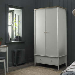 Runswick Scandi Oak & Soft Grey Double Wardrobe