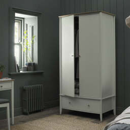 Runswick Scandi Oak & Soft Grey Double Wardrobe - thumbnail 2