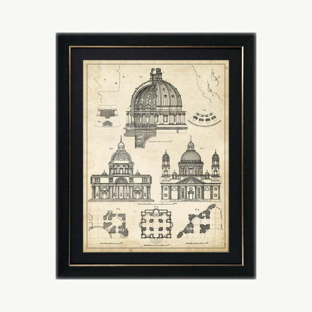 Vintage Architect Plans II Wall Art - image 1