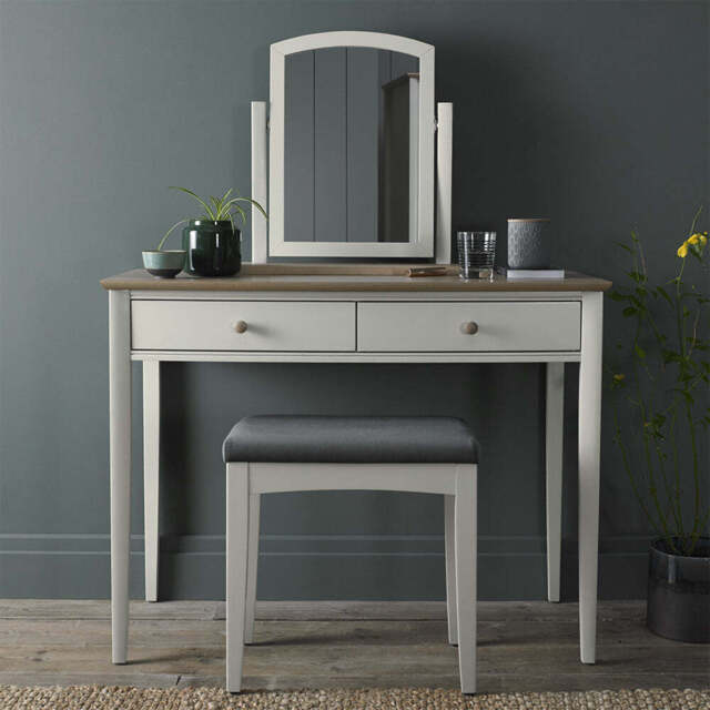 Runswick Scandi Oak & Soft Grey Dressing Table - image 1