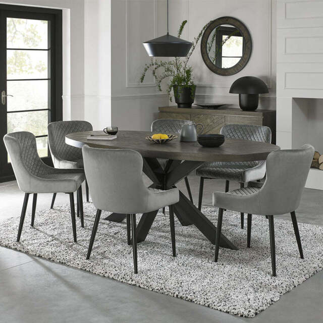 Glendale Fumed Oak 6 Seater Dining Table - image 1
