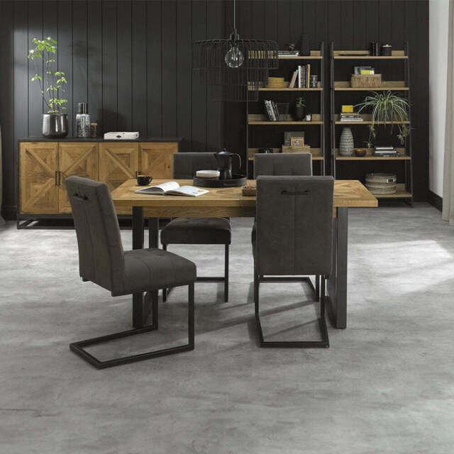 Hindon Rustic Oak 158-203cm Extending Dining Table - image 1